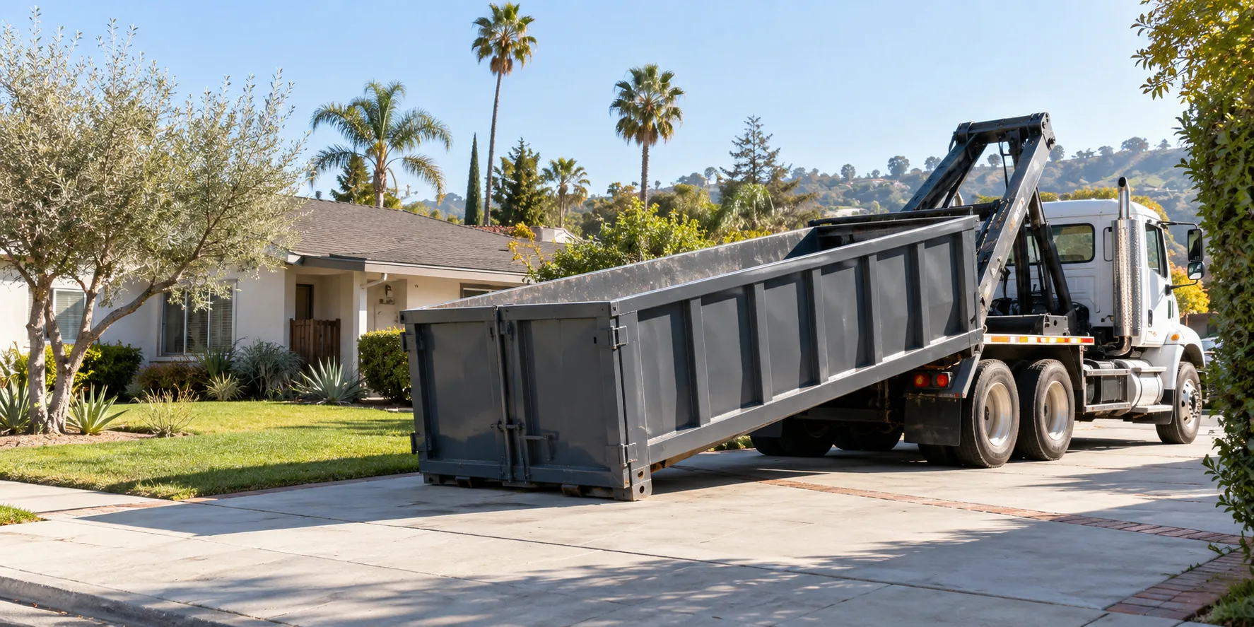 Roll-off dumpster at a Los Angeles project